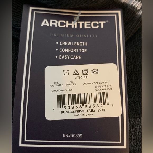 SOCKS 2 (TWO) PAIRS BRAND NEW Mens Architect DRESS SOCKS Shoe Size 6-12 - Picture 5 of 6